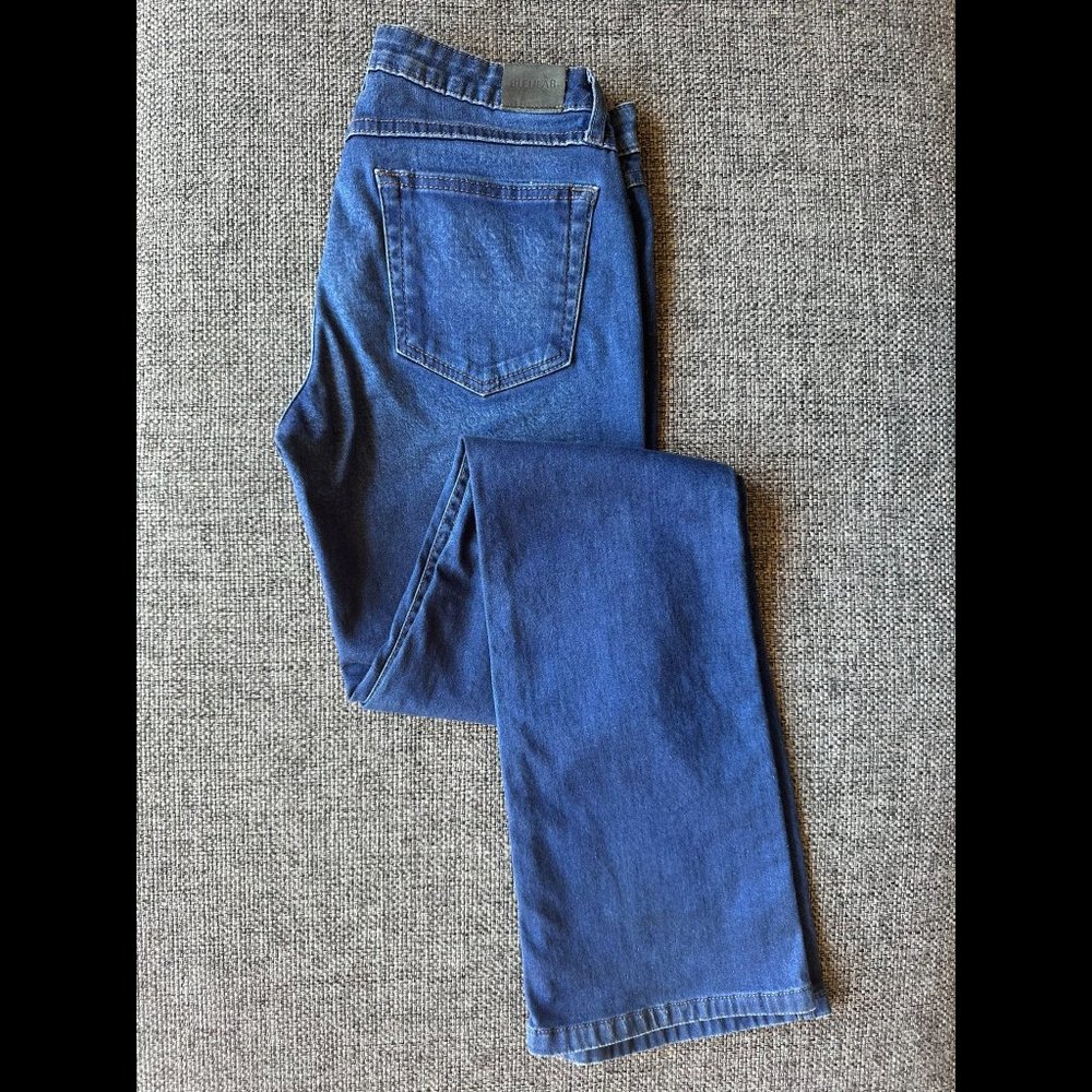 Bleulab Reversible Blue/Grey Floral Print 8 Pocket Skinny Jeans